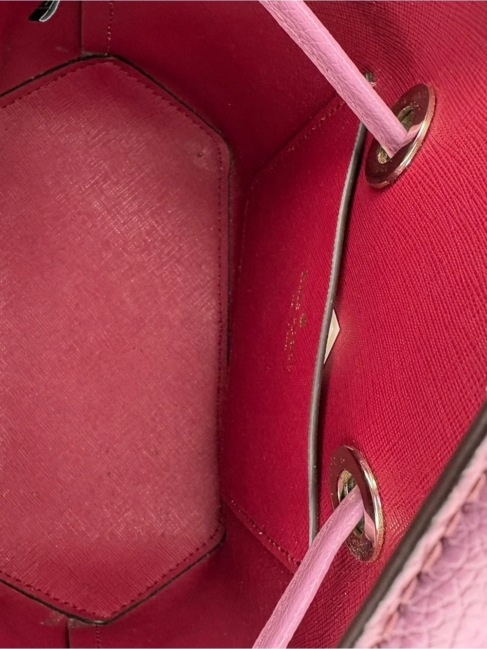 Kate Spade Mauve Pebbled Leather Bucket Bag